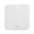 White digital kitchen scale with LED display, square design