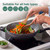Non-stick frying pan with vegetables on induction hob, suitable for all hob types