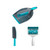 Pet hair cleaning set with dustpan, rubber brush, and lint roller