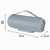 Light blue portable speaker with carry strap, 23 x 8.8 x 8.5 cm