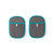 Pair of grey mesh travel pouches with teal trim, shown flat front view