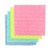 Pack of four microfibre cleaning cloths in pink, yellow, green and blue