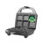 PFAS free waffle maker shown open, black finish, six square plates visible