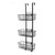 Black three-tier over door hanging storage basket rack