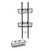 Black metal over door rack with three removable storage baskets