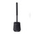 Black toilet brush with covered holder, shown upright on white background
