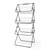 Black folding clothes airer with three tiers, shown open on white background