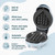 Blue mini waffle maker with 5 interchangeable plates and non-stick coating