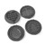 Set of four black waffle plates with heart, pumpkin, egg, and Christmas tree designs