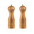 Pair of wooden manual salt and pepper grinders, classic style, Salter branded.