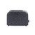 Black leopard print two-slice toaster, side view