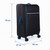 Black medium suitcase with blue trim, 70 x 44 x 27 cm