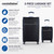 2-piece black and blue luggage set with large suitcase and cabin case