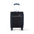 Black textured cabin suitcase with four wheels and front zip pocket