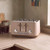 Mocha four-slice toaster with wood-effect details, shown on a kitchen worktop