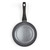 Grey non-stick frying pan with speckled finish, viewed from above