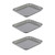Set of three silver square baking trays