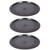Set of 3 round black perforated pizza trays