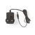 UK plug black power adapter with attached cable, shown coiled for product listing