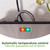 Grey cooker hood with illuminated controls and automatic temperature control