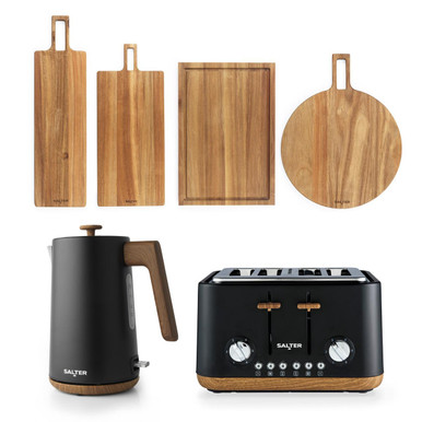 Black And Wood Kettle And Toaster VonShef Black Kettle And Toaster
