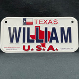 A Texas Bike Plate with Name M ~ W