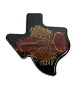 Texas Map Scorpion Paperweight - A distinctive desk accessory featuring a scorpion specimen on a Texas-shaped Paperweight