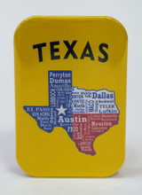 Texas Map with City Names Magnet