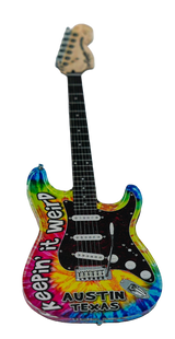 Keepin' It Weird Tie Dye Guitar Shape Magnet