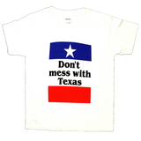 White Don't mess with Texas Youth T-Shirt