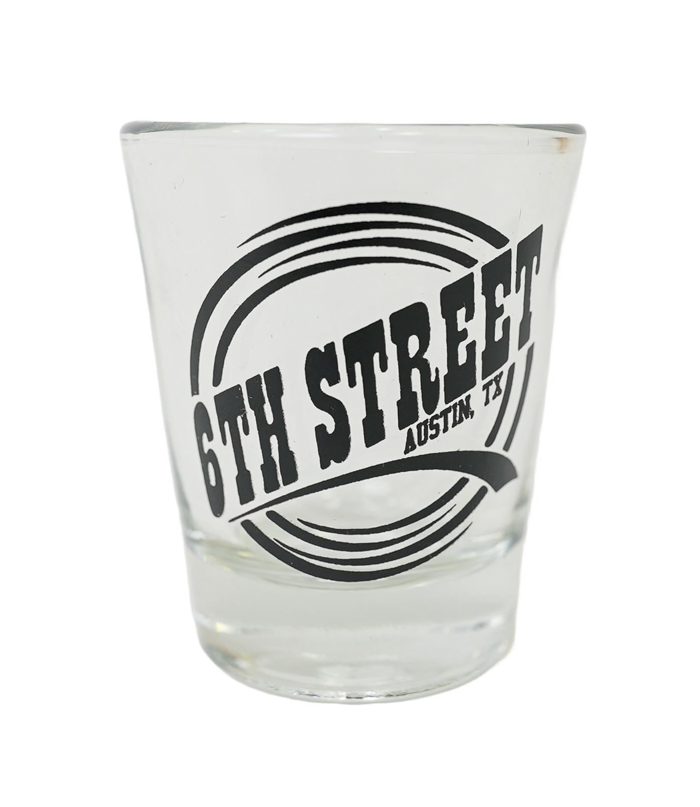 6th Street Oval Shot Glass Scruffy's Souvenirs & Food Mart