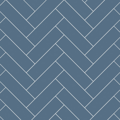 Misty Blue Herringbone Wandpaneel-Fliesen