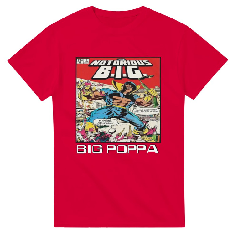 Notorious Big Poppa Superhero T-Shirt - Hip Hop Tribute Streetwear
