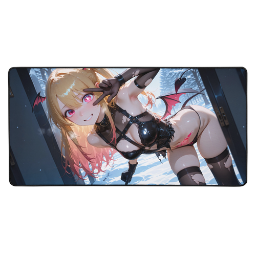 Ruby Hoshino Winged Waifu 16"x32" XL Mouse Pad Desk Mat Gaming Play Mat Ecchi TCG CCG