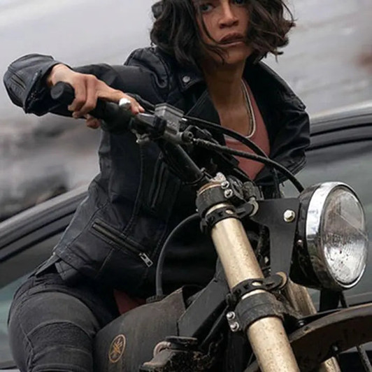 Michelle Rodriguez Black Leather Jacket