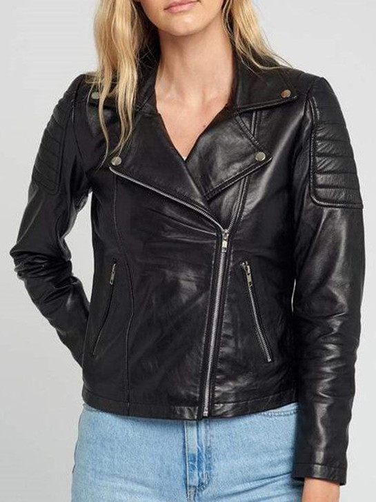 Keira Black Women's Leather Jacket - Enfinity Apparel