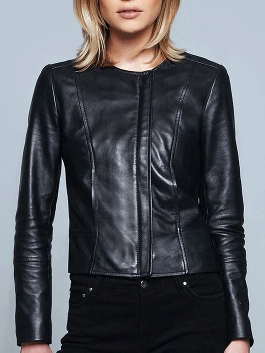 Aria Black Women's Leather Jacket - Enfinity Apparel