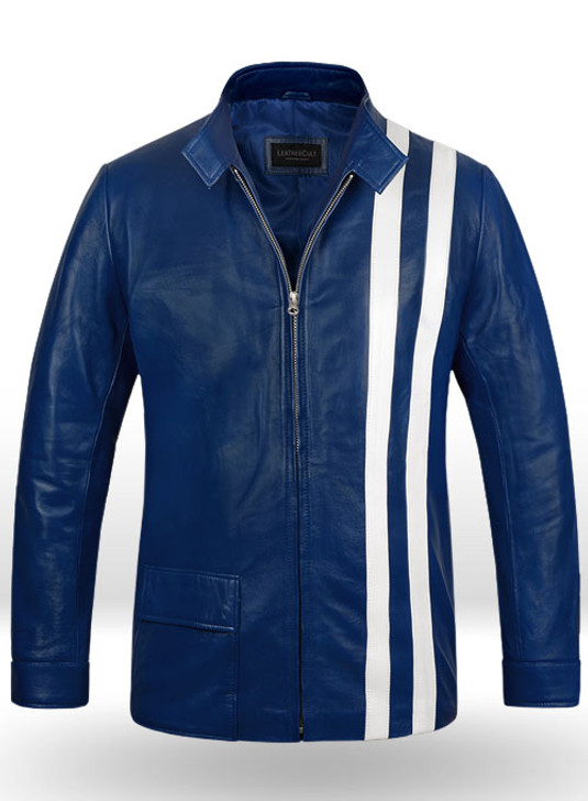 Elvis Presley Speedway Rich Blue Leather Jacket - Enfinity Apparel