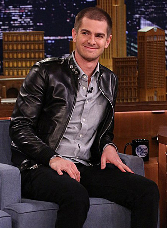 Andrew Garfield The Tonight Show Black Leather Jacket - Enfinity Apparel