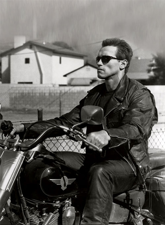 Terminator 2 Arnold Schwarzenegger Black Leather Jacket - Enfinity Apparel