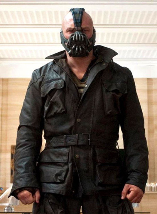 Tom Hardy The Dark Knight Rises Bane Black Leather Jacket - Enfinity Apparel