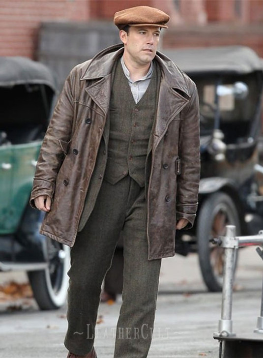 Ben Affleck Live By Night Joe Coughlin Brown Leather Trench Coat - Enfinity Apparel