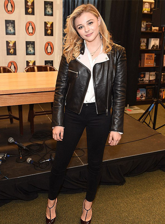 Chloe Grace Moretz Black Leather Jacket - Enfinity Apparel