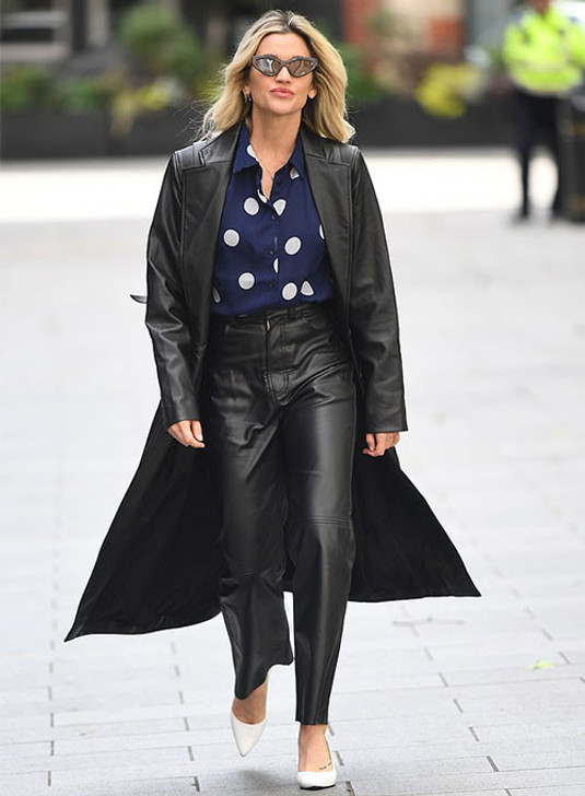 Ashley Roberts Black Leather Long Coat - Enfinity Apparel