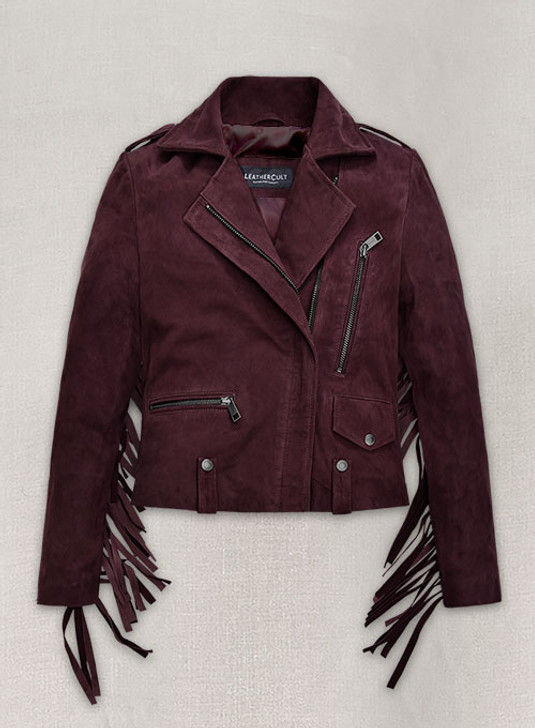 Kendall Jenner Maroon Leather Jacket - Enfinity Apparel