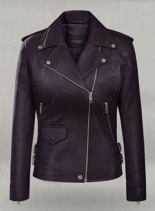 Hilary Duff Purple Leather Jacket - Enfinity Apparel