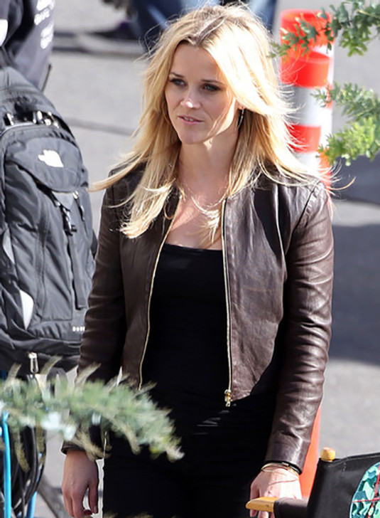 Reese Witherspoon This Means War Lauren Scott Brown Leather Jacket - Enfinity Apparel