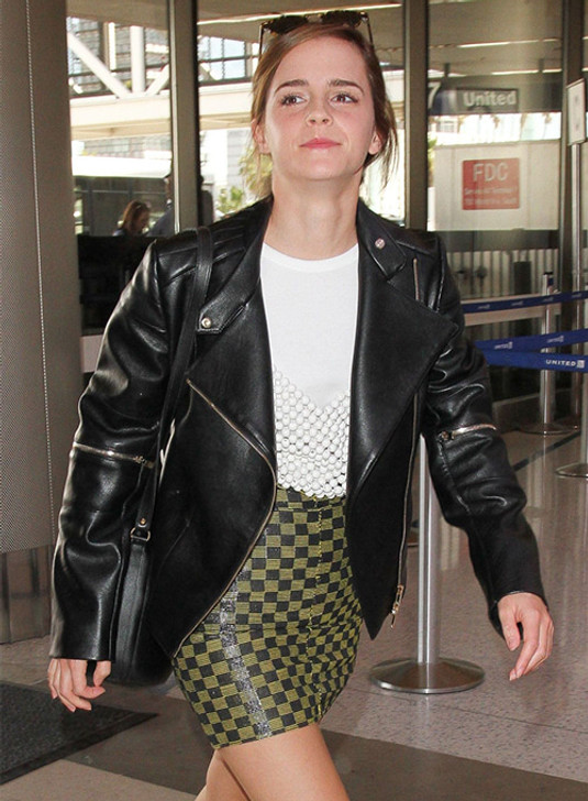 Emma Watson Black Leather Jacket - Enfinity Apparel