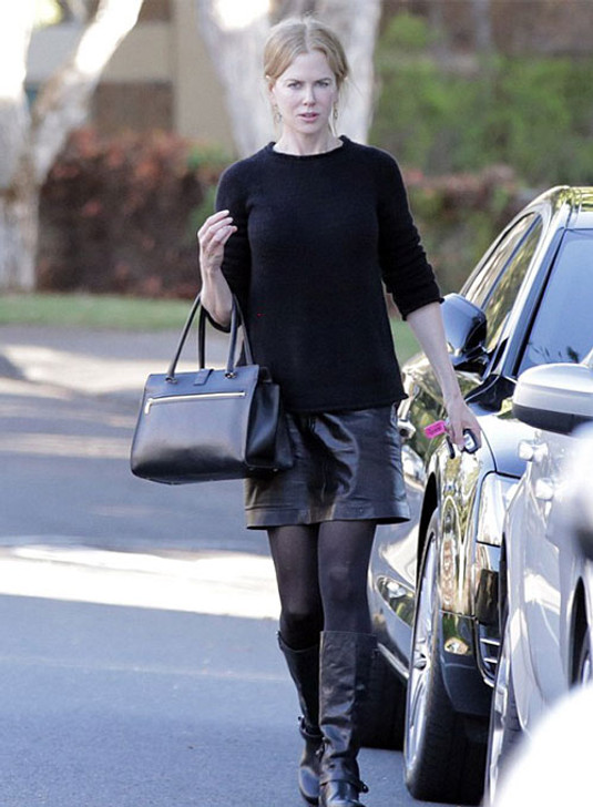 Nicole Kidman Black Leather Skirt - Enfinity Apparel