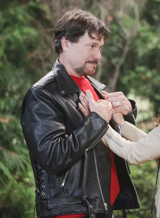Peter Reckell Days Of Our Lives Bo Brady Black Leather Jacket - Enfinity Apparel